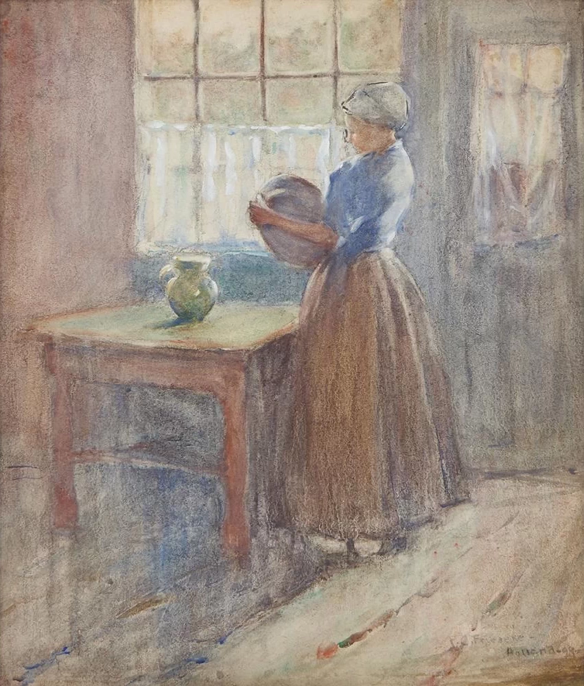 Donna alla luce della finestra